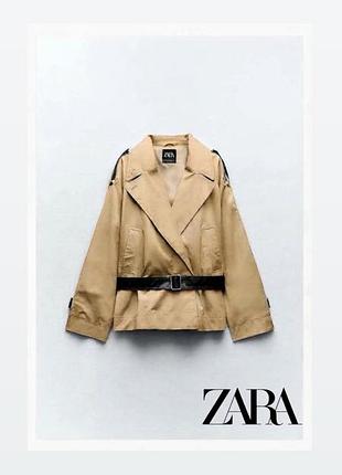 Стильний укорочений тренч zara (оверсайз) — розмір xs–s