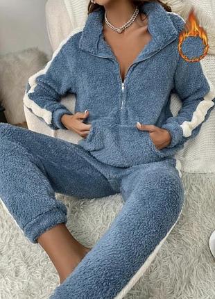 М'який утеплений плюшевий костюм (кофта + штани) 3xl