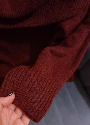 Трендовий светр з відкладним коміром  бордовий джемпер h&m 8