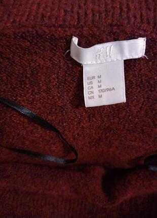 Трендовий светр з відкладним коміром  бордовий джемпер h&m 7