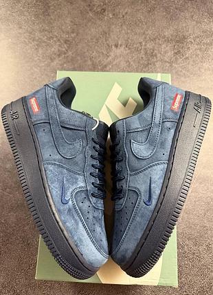Кросівки чоловічі nike air force 1 low x supreme синій