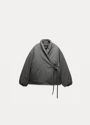 Стильна нова сіра куртка-кімоно zara (оверсайз) — розмір xs