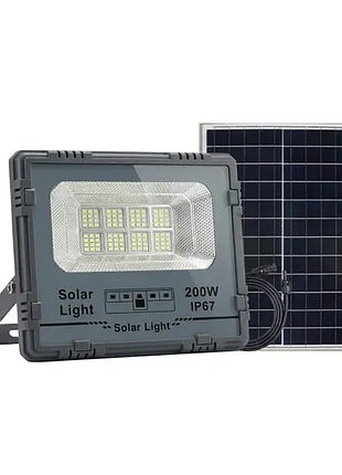 Уличный led фонарь на солнечных батареях 28.5x24.2x6.5 см прожектор светодиодный уличный 225 led 200 вт с солнечной панелью