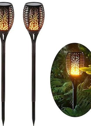 Водонепроницаемый фонарь 52 см с эффектом пламени solar flame led light sensor activated