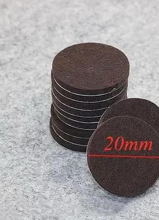 Наклейки підкладки для захисту підлоги та меблів від подряпин coffee d = 20 мм, h = 5 мм (8 в 1)