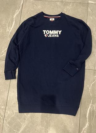 Туніка tommy hilfiger сукня tommy hilfiger синя з довгим рукавом