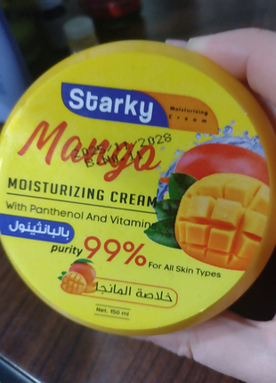 Крем для обличчя starky mango зволожувальний для обличчя та тіла з пантенолом та вітамінами 150 мл