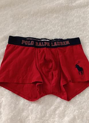 Красные боксерки базовые трусы мужские коттоновые polo ralph lauren s m 8 10 36 38 44 46