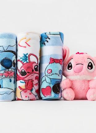 Набор детских полотенец из микрофибры 3 штуки 25*50 см с игрушкой розовый colorful home 501-181-c-90p