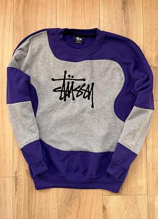 Оригінальний світшот stüssy reworked / patchwork crewneck