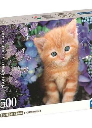Пазли 500ел. колекція високої якості руденьке кошення серед квітів тм clementoni