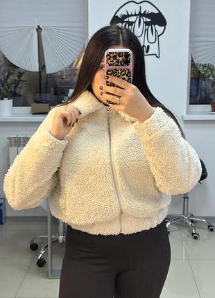 Куртка жіноча primark teddy молочна