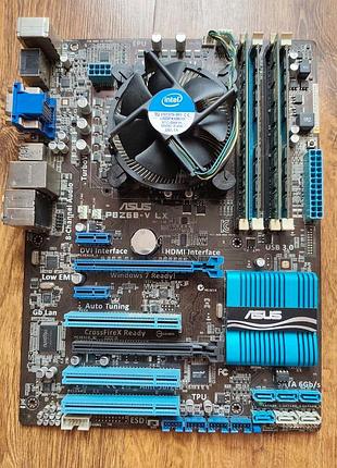 Материнська плата asus p8z68-v lx + intel core i7-2700k + кулер + 12gb ddr3