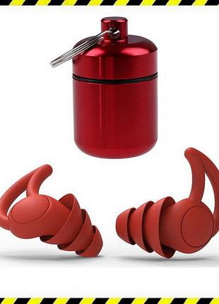 Беруши стрелковые тактические пассивные tactical pro plugz красные, 3 витка