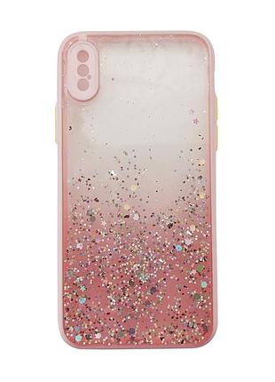 Чехол с блестками и защитой камеры для apple iphone x / xs pink