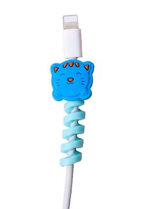 Захист кабелю від перетирання, органайзер кабелю alitek animals spring котик blue