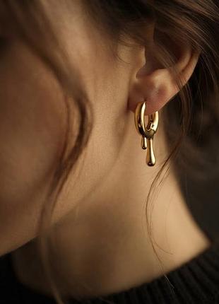 Серьги с каплями нержавеющая сталь stainless steel