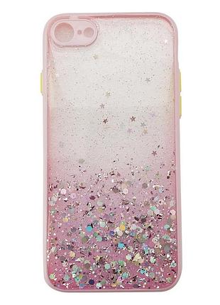 Чохол із блискітками та захистом камери для apple iphone 7 plus, 8 plus pink