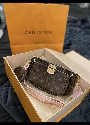 Сумка для жінок louis vuitton monogram multi pochette accessoires коричнева 2