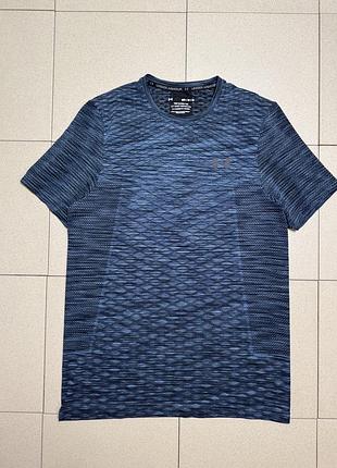 Чоловіча спортивна футболка under armour the vanish tee m андер армор синя меланж для тренувань бігу залу фітнесу спорту
