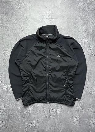 Vintage винтажная женская флисовая куртка adidas адидас big logo size l размер л