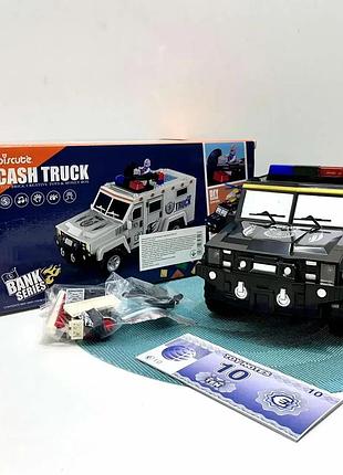 Машинка-скарбничка dsm-6672 (12шт) 30см, поліція, муз, звук, світло, гроші, бат, в кор-ці, 32-16-15,