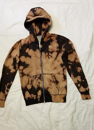 Толстовка nike tye-dye оригинальная винтажная зип худи с тай дай эффектом женская кофта с капюшоном