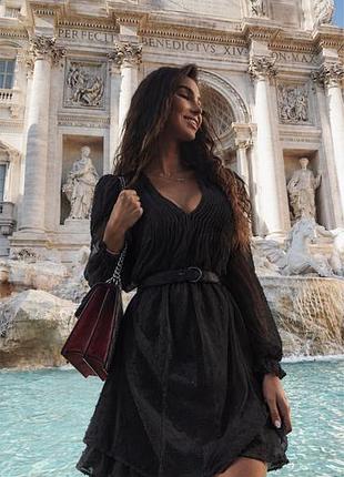 Шифонова сукня плаття рукава фонари zara шифоновое платье