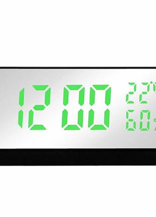 Годинник мережевий vst-897y-4 зелений, температура, usb