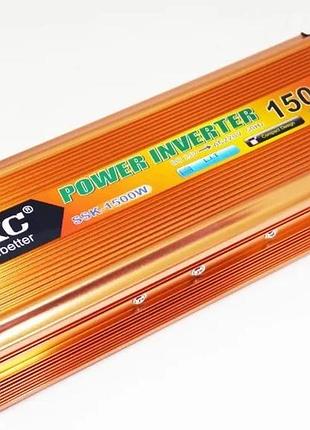 Перетворювач напруги ukc 1500 вт 24v 220v інвертор 1500w 24в 220в