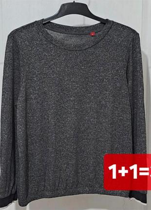 Сірий меланжевий лонгслів джемпер з манжетами р. 40 / m-l