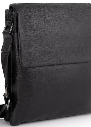Мужская сумка из натуральной кожи tiding bag черная
