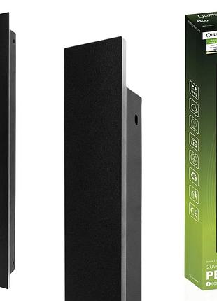 Уличный светодиодный светильник lumiled pelio 60см, 20вт, 4000k, ip65, черный, настенное бра для фасада
