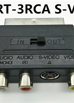 Адаптер перехідник scart 3xrca/av (скарт-> тюльпани) video дві сторони