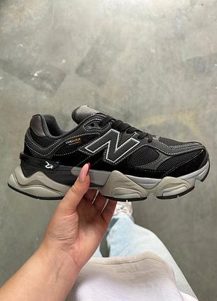 Утеплені зимові жіночі кросівки new balance 9060 cordura winter termo grey black нью беланс чорного з сірим кольорів термо
