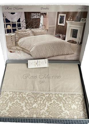 Комплект постельного белья maison d'or rose marine beige сатин 220-200 см бежевый