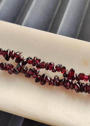 Натуральний гранат намисто кортке. буси з натурального гранату. кольє гранат. вінтаж.