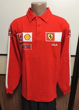 Лонгслив кофта formula one f1 ferrari fila polo shirt long sleeve