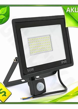 Ve прожектор led с датчиком new version движения ritar 50w 4000lm для освещения улицы и двора светильн n6w_ver
