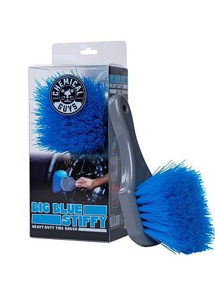 Щетка для колес и арок прочная chemical guys big blue stiffy heavy duty tire brush 207235 chemical guys (accg05)