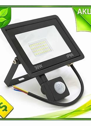 Ve прожектор led с датчиком new version движения ritar 30w светильник для улицы освещения дворов и гар n6w_ver