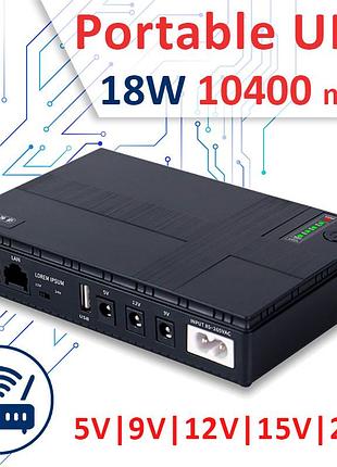 Источник бесперебойного питания для роутера dc1018p (18 вт, 10400 mah) black