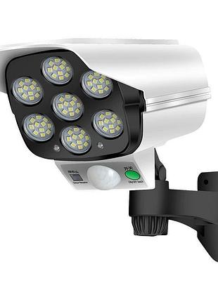 Вуличний ліхтар настінний 77 cob led з датчиком руху та сонячною панеллю автономна лампа для саду городу hp-l-4