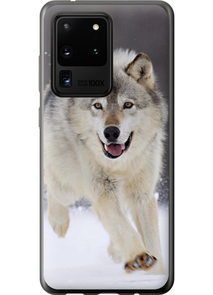 Чехол на samsung galaxy s20 ultra бегущий волк из пластика fch_0014122