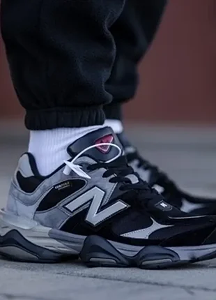 Кросівки чоловічі теплі new balance 9060 cordura black/grey (термо)