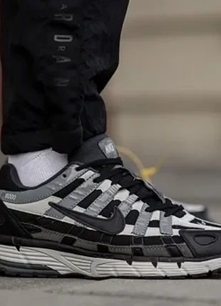 Кросівки чоловічі nike p-6000 gore-tex black/grey (термо)