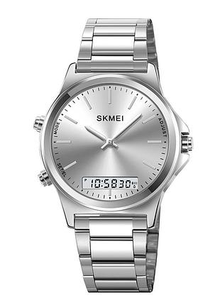 Наручные часы skmei 2120ssi silver-silver унисекс с комбинированным циферблатом и металлическим браслетом