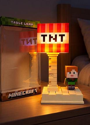Детский настольный led-светильник-ночник в стиле minecraft tnt