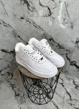 Білі кросівки унісекс nike air force 1 low white winter fur x ейр форс 36