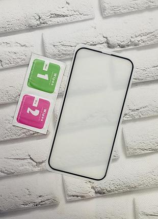 Захисне скло 3d для apple iphone 13 pro max чорна рамка